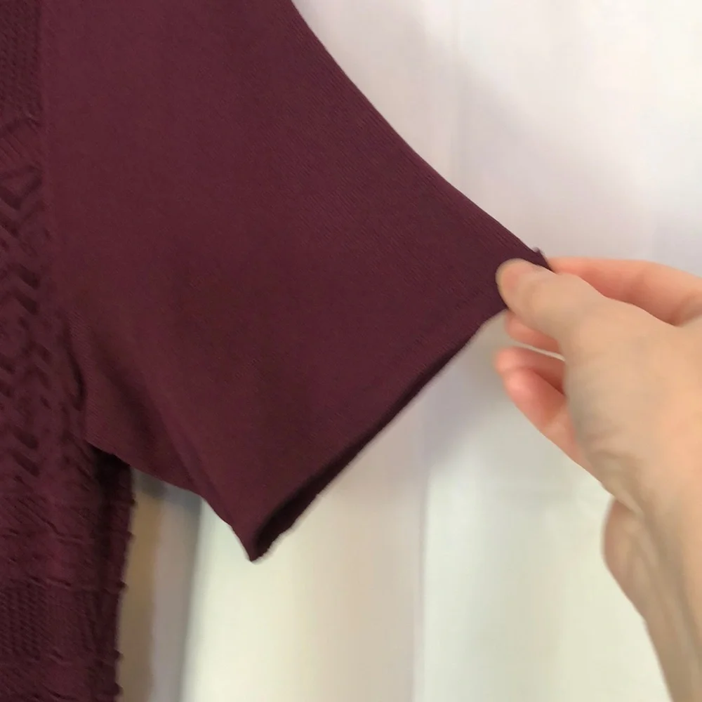 Lane Bryant Burgundy A-Line Midi Dress Scoop Neck Short Sleeve 14/16
